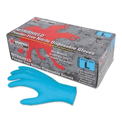 Disposable Glove: Series Nitrishield, Size X-Large, 4.0 mil, Not Coated, Nitrile, Food Grade, Powder-Free