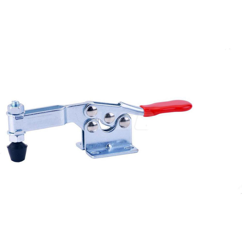 Manual Hold-Down Toggle Clamp: Vertical, 200 lb Capacity, U-Bar, Flanged Base