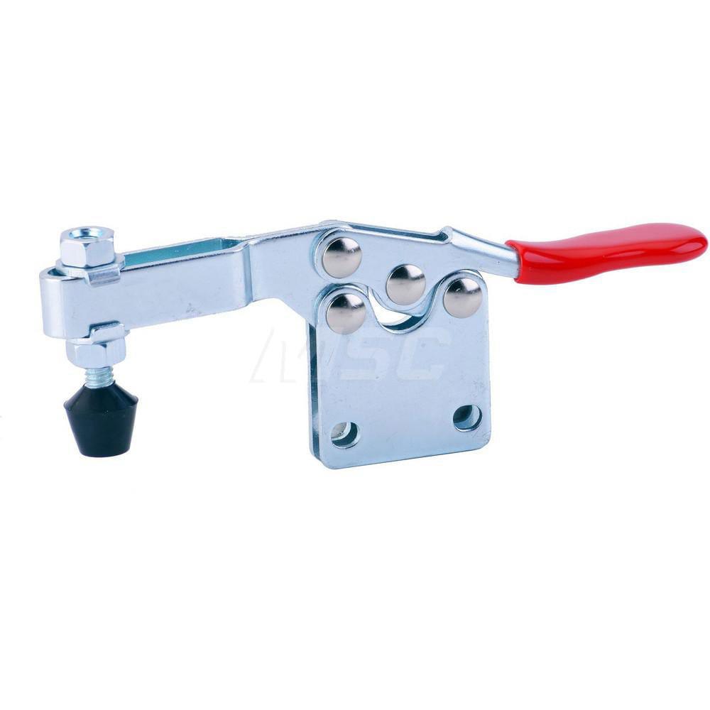 Manual Hold-Down Toggle Clamp: Horizontal, 200 lb Capacity, U-Bar, Straight Base