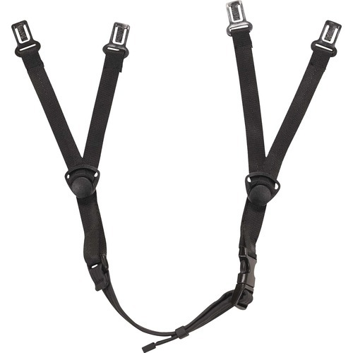 Hard Hat Chin Strap: Leather, Black, Use with Skullerz Safety Helmet