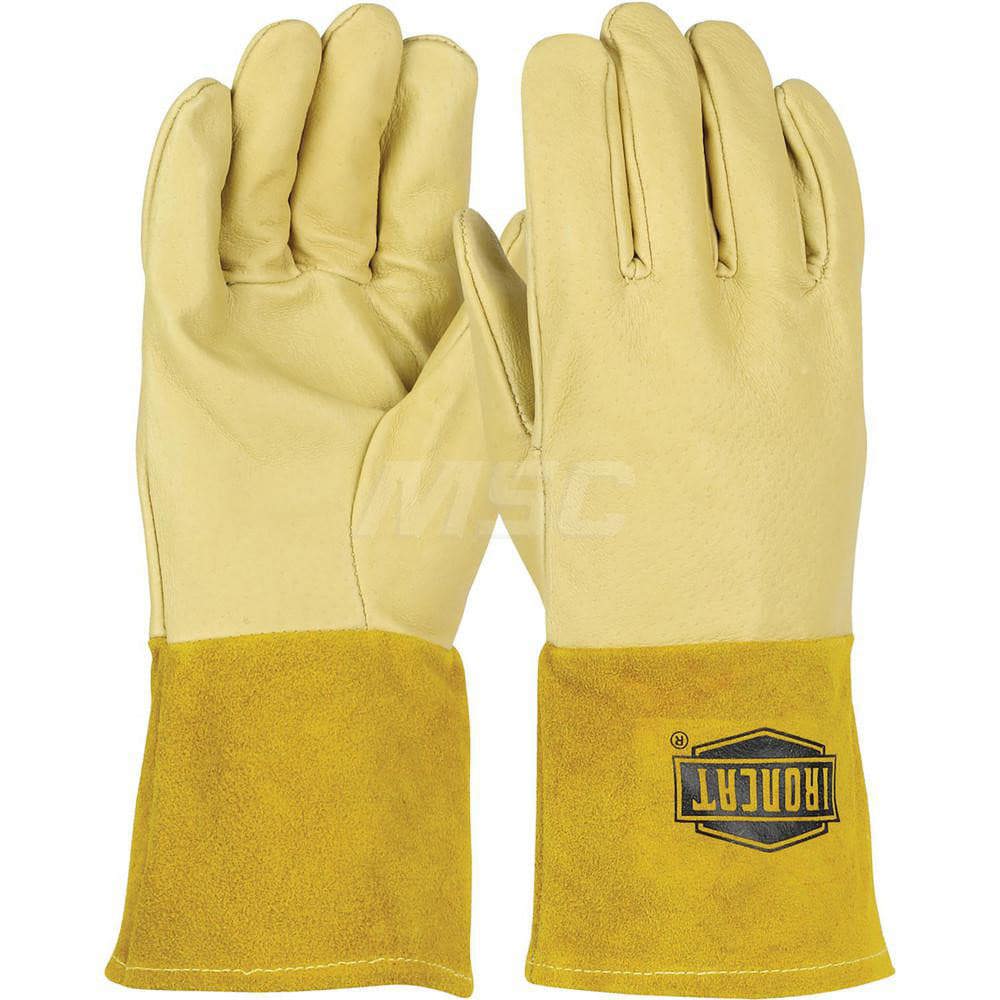Welding Gloves: Ironcat 6021, Size X-Large, Uncoated-Coated, Grain Pigskin Leather, Pair, for MIG Welding