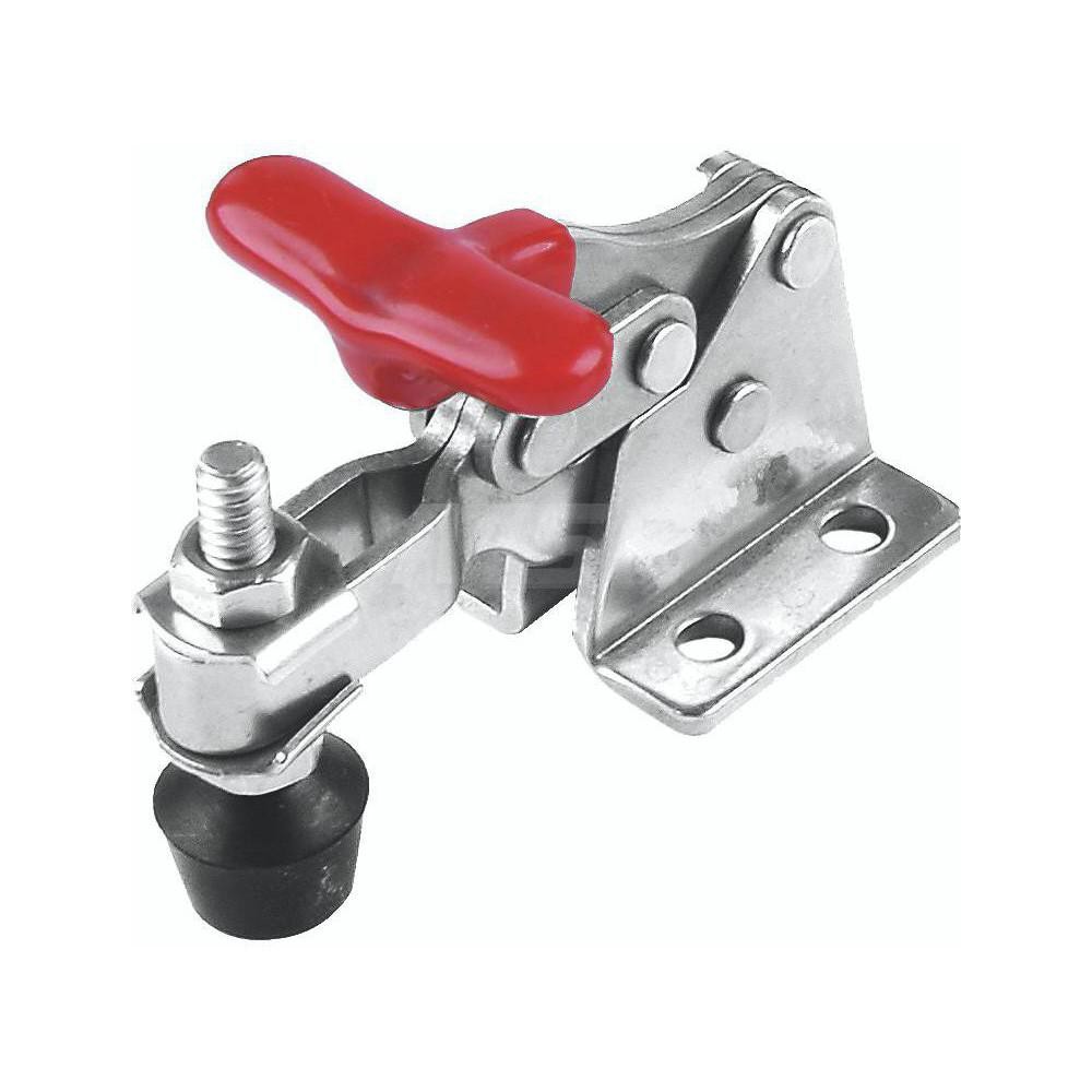 Manual Hold-Down Toggle Clamp: Horizontal, 150 lb Capacity, U-Bar, Flanged Base
