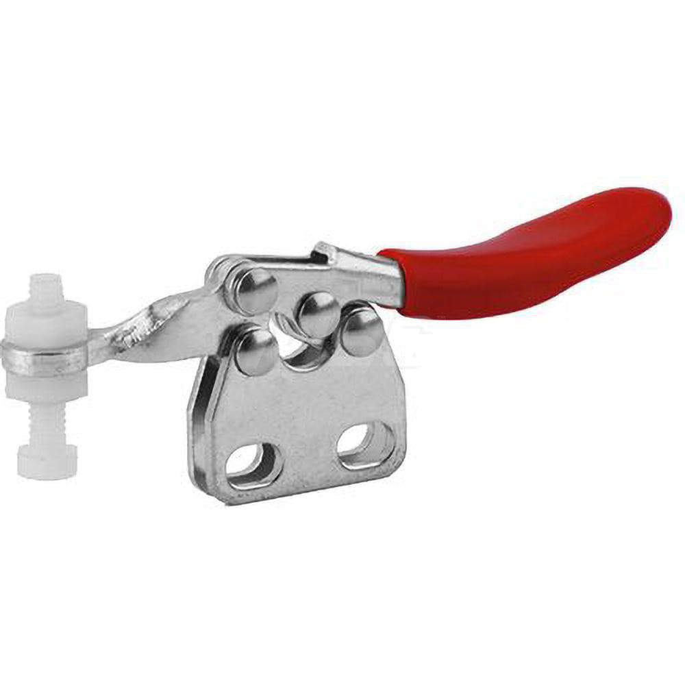 Manual Hold-Down Toggle Clamp: Horizontal, 60 lb Capacity, Solid Bar, Straight Base