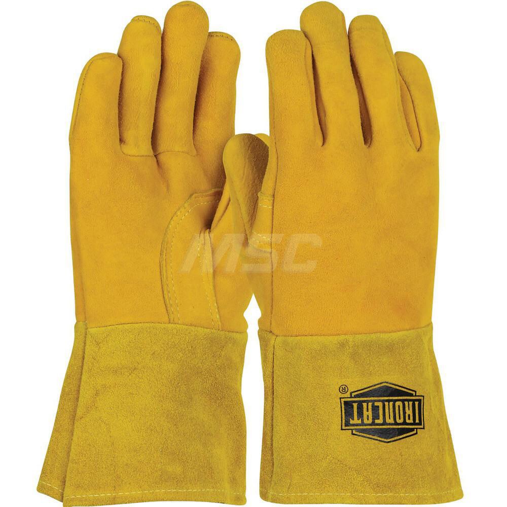 Welding Gloves: Size Medium, Uncoated, Grain Deerskin Leather & Split Deerskin Leather, MIG Welding Application