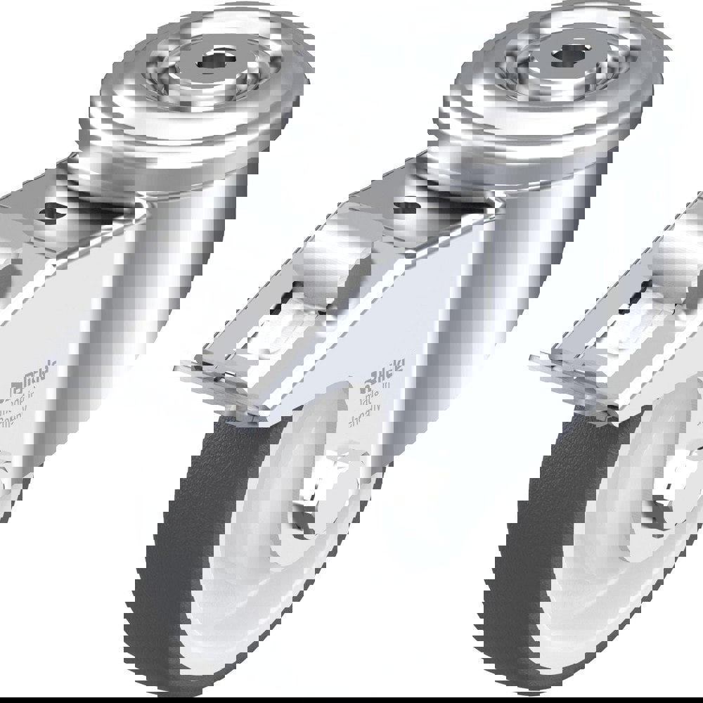 Standard Casters; Mount: Hollow Kingpin ; Caster Type: Swivel w/Brake ; Brake Type: Total-Lock Brake ; Bearing Type: Precision Ball ; Style: Single Ball ; Wheel Diameter (Inch): 4