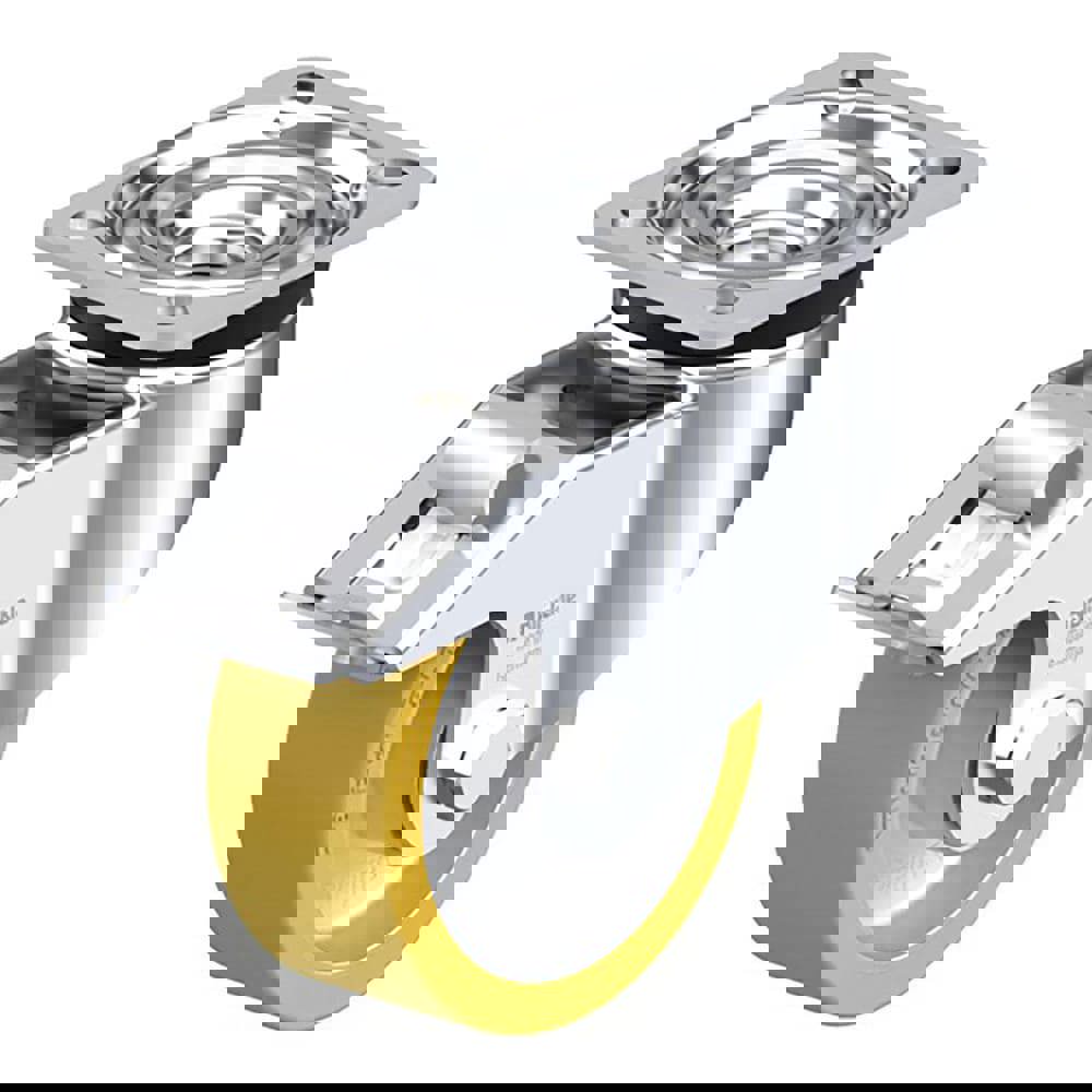 Swivel Top Plate Caster: Polyurethane-Elastomer Blickle Extrathane, 4