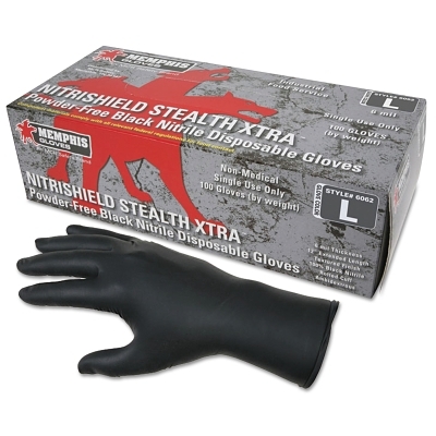Disposable Glove: Series Nitrishield, Size Large, 6.0 mil, Nitrile, Food Grade, Powder-Free