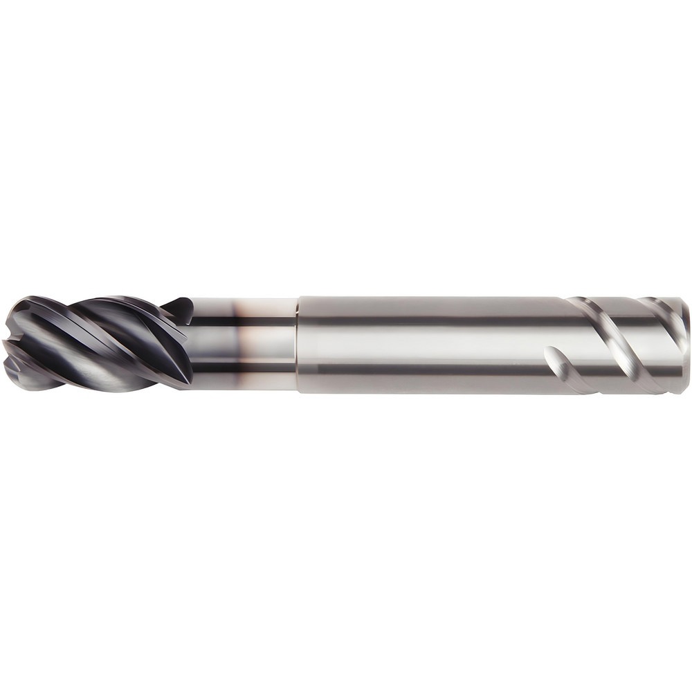 Corner Radius End Mill: 20 mm Dia, 37.5 mm LOC, 6 mm Radius, 4 Flutes, Solid Carbide