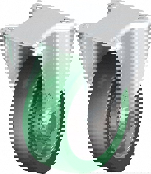 Rigid Top Plate Caster: Polyurethane-Elastomer Blickle Softhane, 4