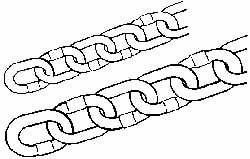 600 Lbs. Load Capacity, Steel Passing Link Chain