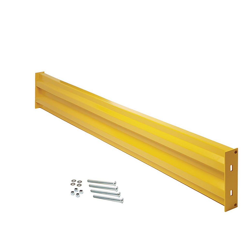 Heavy-Duty Guard Rail: Yellow, Powder Coated, Steel