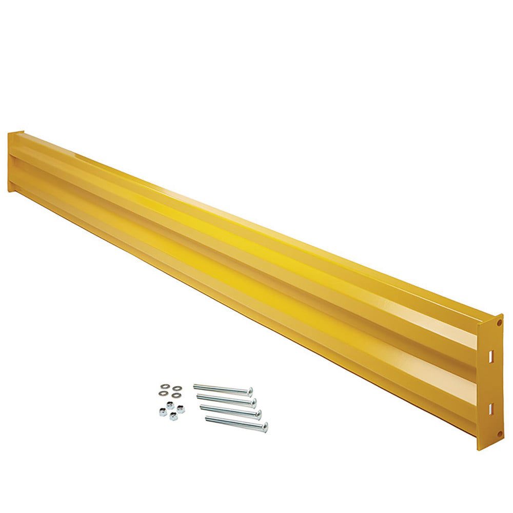 Heavy-Duty Guard Rail: Yellow, Powder Coated, Steel
