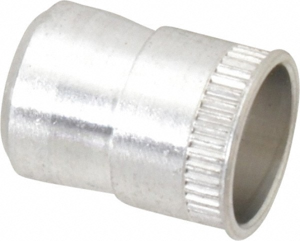 M6x1.00 Metric Coarse, Uncoated, Aluminum Knurled Rivet Nut Inserts