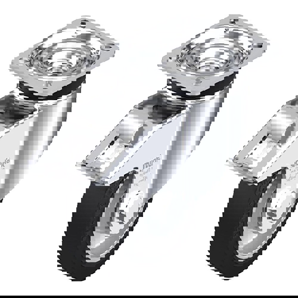 Swivel Top Plate Caster: Solid Rubber, 4