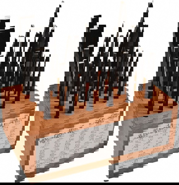 24 Piece Center, Pin, Prick & Solid Punch & Cape, Cold, Diamond Point & Half Round Chisel & Rivet Buster