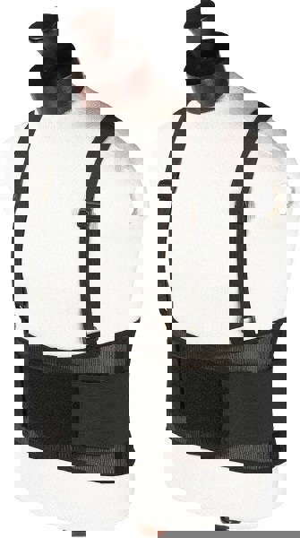 Back Support: Belt with Adjustable Shoulder Straps, Small, 28 to 32