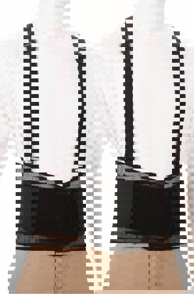 Back Support: Belt with Adjustable Shoulder Straps, 3X-Large, 54 to 58