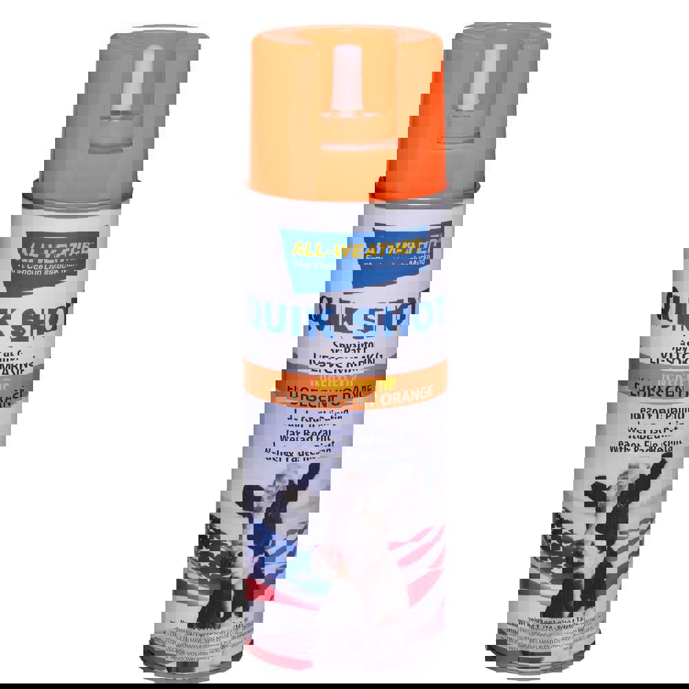 Spray Paints; Product Type: Water-Based Aerosol ; Color: Fluorescent Orange ; Finish: Flat ; Color Family: Fluorescent Orange ; Container Size (oz.): 16.000 ; Coverage (Sq.Ft./Gal.): 10 to 15