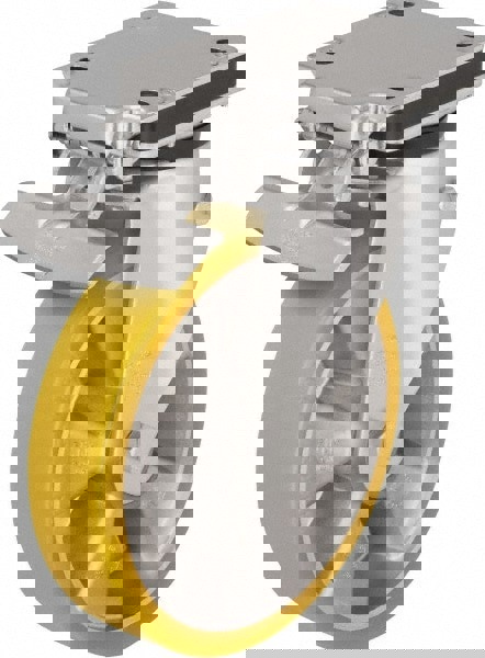 Swivel Top Plate Caster: Polyurethane-Elastomer Blickle Extrathane, 8