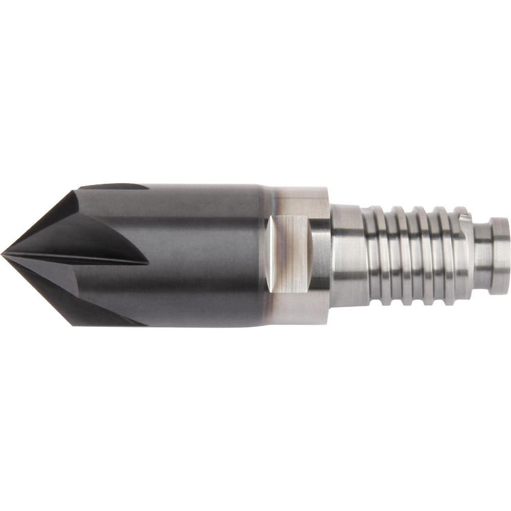 Corner Radius & Corner Chamfer End Mill Heads; Chamfer Width (Decimal Inch): 0.100 ; Chamfer Angle: 45.000 ; Number Of Flutes: 5 ; Coating/Finish: AlTiN ; End Mill Material: Carbide ; Overall Length (Decimal Inch): 1.7205