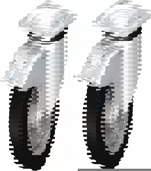 Swivel Top Plate Caster: Solid Rubber, 5