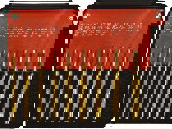 Pin Punch Set: 9 Pc, 1.5 to 10 mm