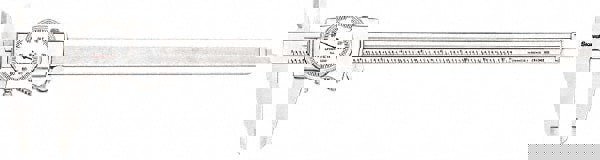 Dial Caliper: 12'' Range, 0.001'' Graduation, 0.1'' per Revolution