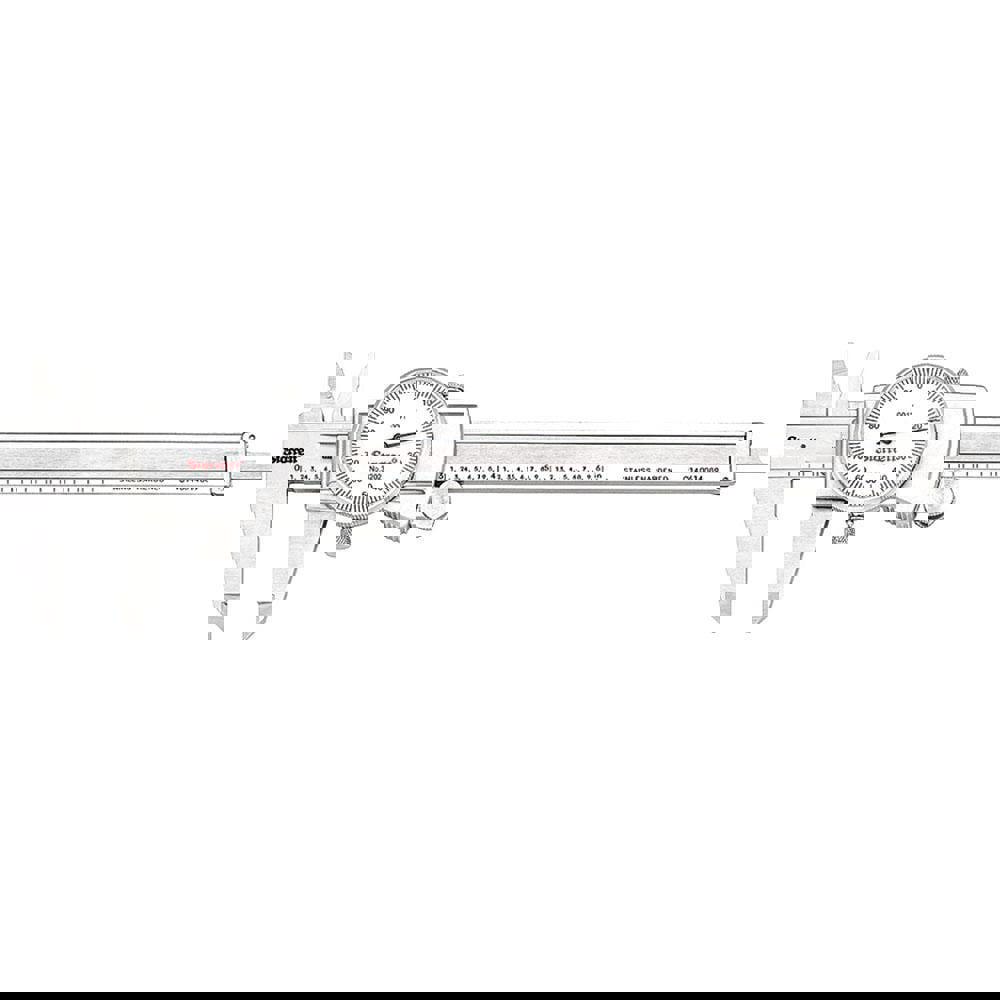 Dial Caliper: 6'' Range, 0.001'' Graduation, 0.1'' per Revolution