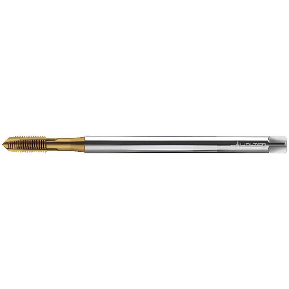 Spiral Point Tap: M5x0.8 Metric, 3 Flutes, Plug Chamfer, 6H Class of Fit, High-Speed Steel-E, TiN Coated