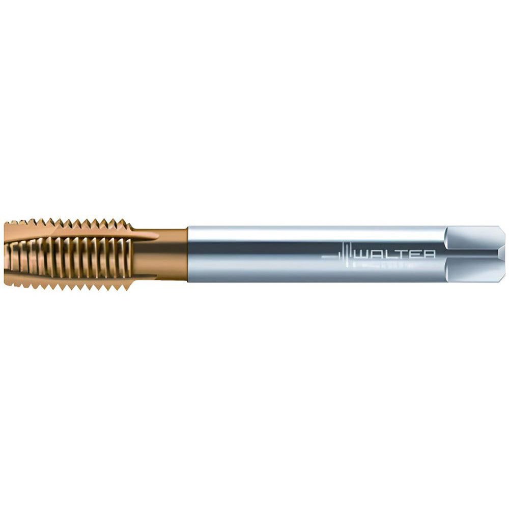 Spiral Point Tap: M24x3 Metric, 4 Flutes, Plug Chamfer, 6H Class of Fit, High-Speed Steel-E, TiN Coated