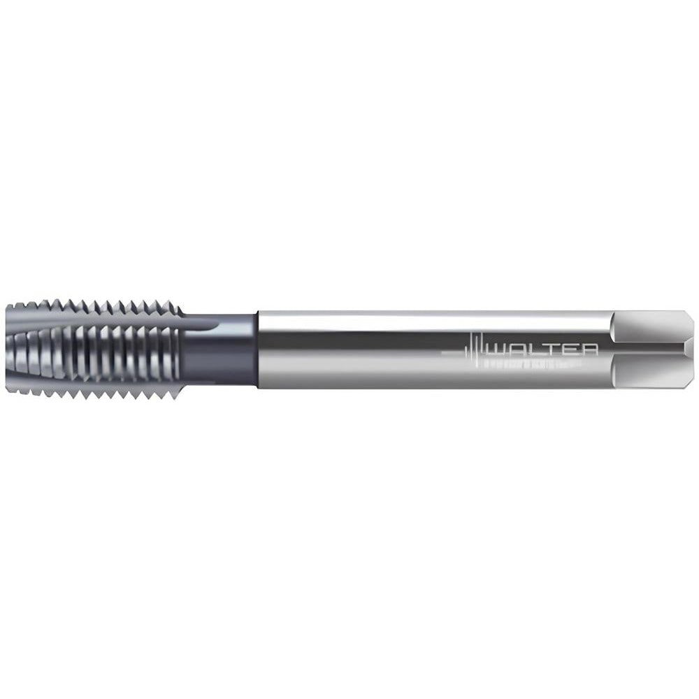 Spiral Point Tap: M8x1.25 Metric, 3 Flutes, Plug Chamfer, 6H Class of Fit, High-Speed Steel-E, TiCN Coated
