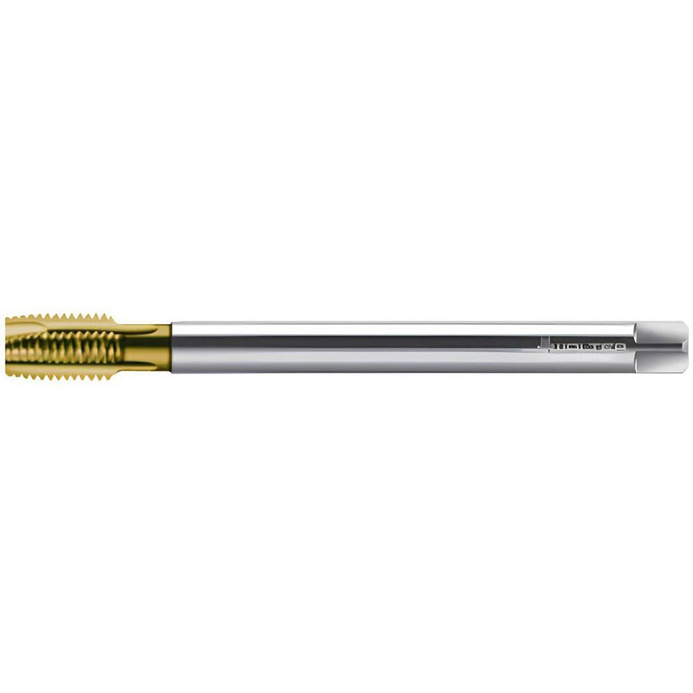 Spiral Point Tap: M14x2 Metric, 3 Flutes, Plug Chamfer, 6H Class of Fit, High-Speed Steel-E, TiN Coated