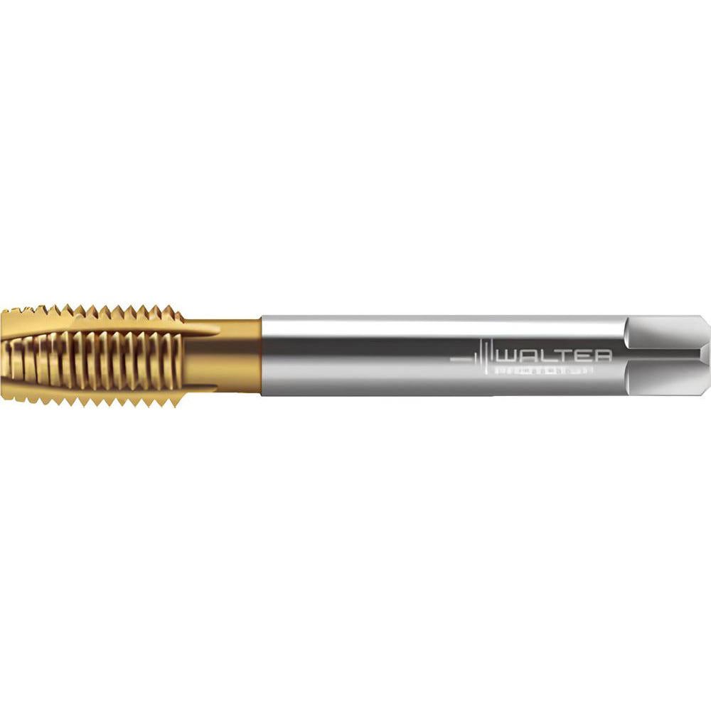 Spiral Point Tap: MF27x2 Metric Fine, 4 Flutes, Plug Chamfer, 6H Class of Fit, High-Speed Steel-E, TiN Coated