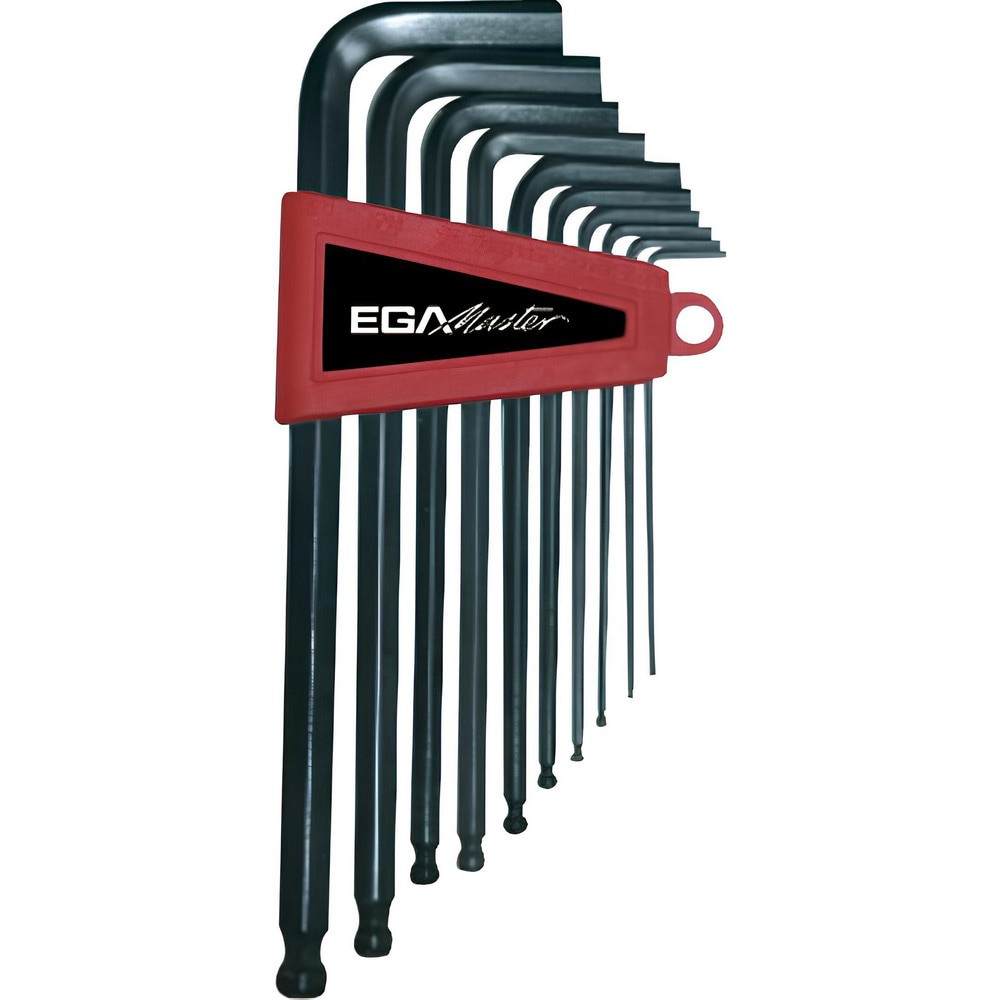 Hex Key Sets; Tool Type: Ballpoint Hexagonal Key ; Handle Type: L-Handle ; Hex Size Range (Inch): 1/16 - 3/8 ; Material: Chromium-Vanadium Steel ; Overall Length (Decimal Inch): 4.5000in ; Arm Style: Long