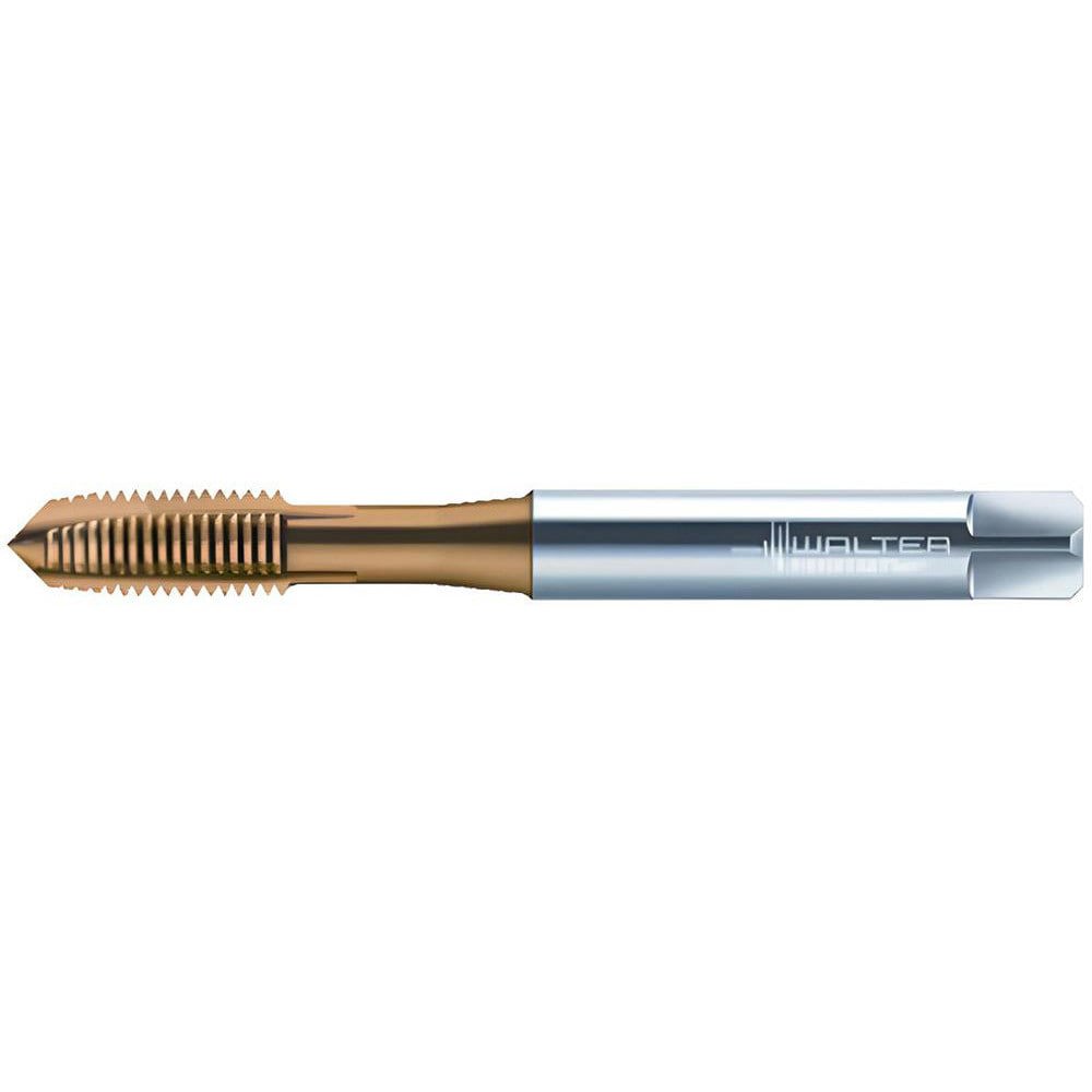 Spiral Point Tap: M6x1 Metric, 3 Flutes, Plug Chamfer, 6H Class of Fit, High-Speed Steel-E, TiN Coated