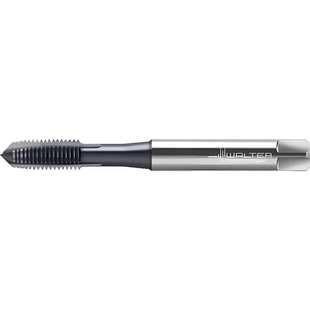 Spiral Point Tap: M10x1.5 Metric, 3 Flutes, Plug Chamfer, 6G Class of Fit, High-Speed Steel-E, TiCN Coated