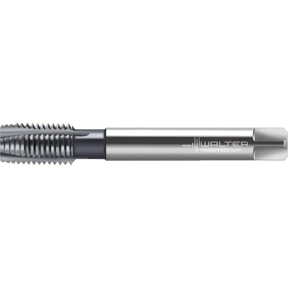 Spiral Point Tap: M8x1.25 Metric, 3 Flutes, Plug Chamfer, 6H Class of Fit, High-Speed Steel-E, TiCN Coated