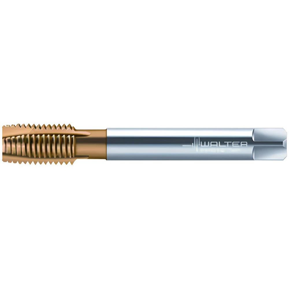 Spiral Point Tap: M12x1.75 Metric, 4 Flutes, Plug Chamfer, 6H Class of Fit, High-Speed Steel-E, TiN Coated