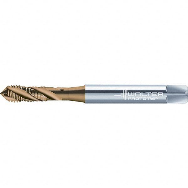 Spiral Flute Tap: M10x1.50 Metric, 3 Flutes, Modified Bottoming, 6HX Class of Fit, Cobalt, TIN Coated