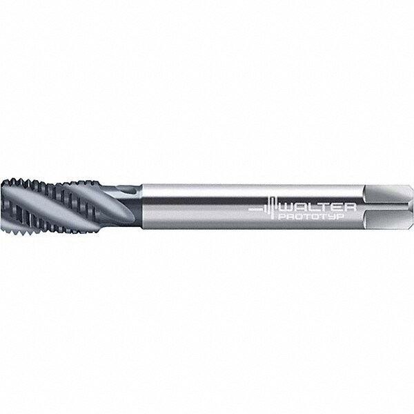Spiral Flute Tap: M10x1.50 Metric, 3 Flutes, Modified Bottoming, 6HX Class of Fit, Cobalt, TICN Coated