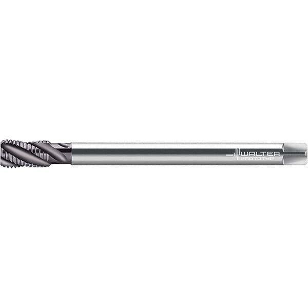 Spiral Flute Tap: M8x1.25 Metric, 3 Flutes, Modified Bottoming, 6HX Class of Fit, Cobalt, Hardlube Coated