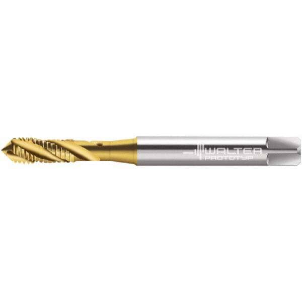 Spiral Flute Tap: M4x0.50 Metric Fine, 3 Flutes, Modified Bottoming, 6HX Class of Fit, Cobalt, TIN Coated