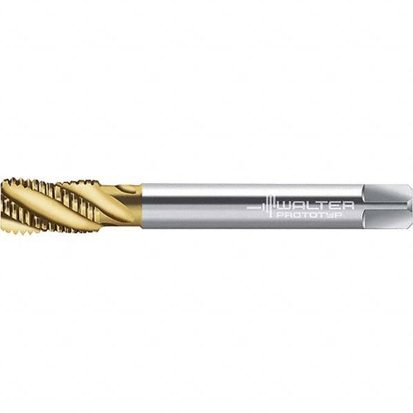 Spiral Flute Tap: M8x1.00 Metric Fine, 3 Flutes, Modified Bottoming, 6HX Class of Fit, Cobalt, TIN Coated