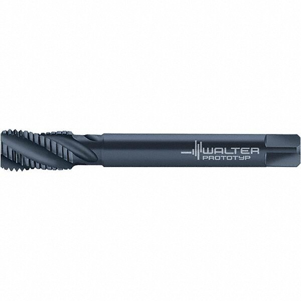 Spiral Flute Tap: 9/16-18 UNF, 4 Flutes, Modified Bottoming, 2B Class of Fit, Cobalt, Oxide Coated