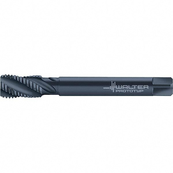 Spiral Flute Tap: M30x2.00 Metric, 5 Flutes, Modified Bottoming, 6HX Class of Fit, Cobalt, Oxide Coated