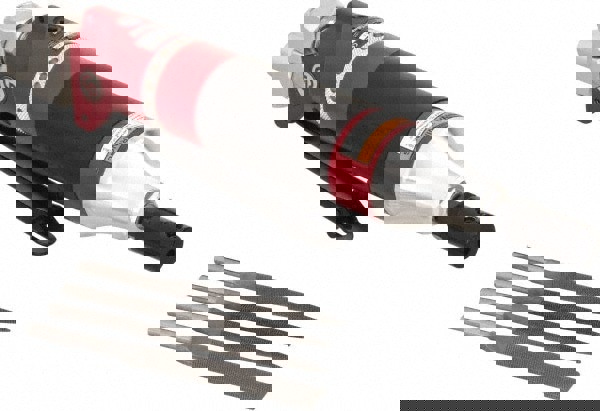 6 CFM Air Consumption, 7/32 Inch Long Stroke Flat, Half Round, Round and Triangular Air Files