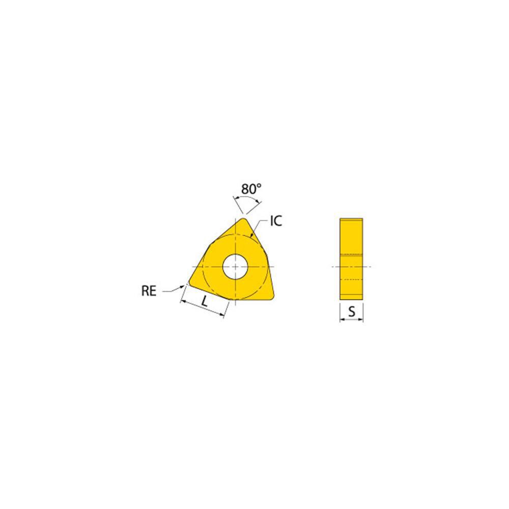 Turning Inserts; Relief Angle: 0 ; Insert Style: WNMG ; Corner Radius (Decimal Inch): 0.0310 ; Included Angle: 80.0 ; Manufacturer Grade: TT8080 ; Coating/Finish: TiCN