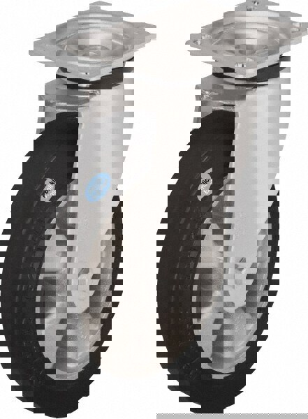 Swivel Top Plate Caster: Solid Rubber, 5