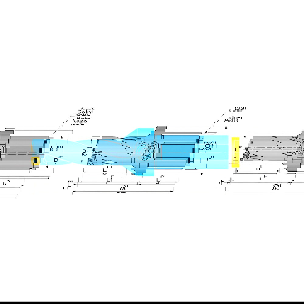 Drill Bodies; Maximum Drill Depth: 1.9700in ; Drill Depth by Diameter Ratio: 3xD ; Maximum Depth of Cut (Decimal Inch): 1.9700 ; Shank Type: Weldon Shank ; Shank Diameter (Inch): 1 ; Cutting Direction: Right Hand