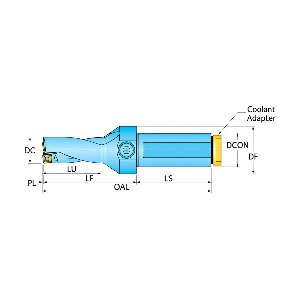 Drill Bodies; Maximum Drill Depth: 3.1200in ; Drill Depth by Diameter Ratio: 2xD ; Maximum Depth of Cut (Decimal Inch): 3.1200 ; Shank Type: Weldon Shank ; Shank Diameter (Inch): 1-1/4 ; Cutting Direction: Right Hand